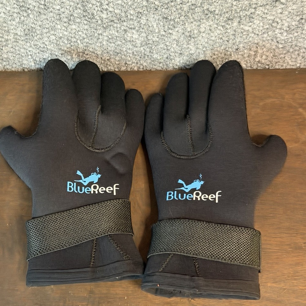 Blue Reef Black Warm NEOPRENE WETSUIT GLOVES Scuba Dive Surf Beach Adult Large